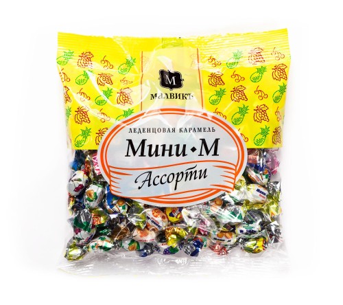 Карамель МАЛВИКЪ Мини-М леденцовая ассорти, 180г