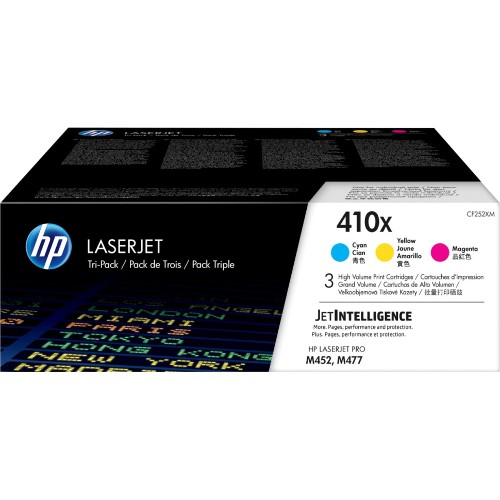 Тонер-картридж набор из 3 шт HP LaserJet 410X 3-pack High Yield Cyan (CF252XM)