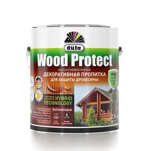 Dufa Wood Protect пропитка декоративная для защиты древесины, белая, полуматовая, 9 л