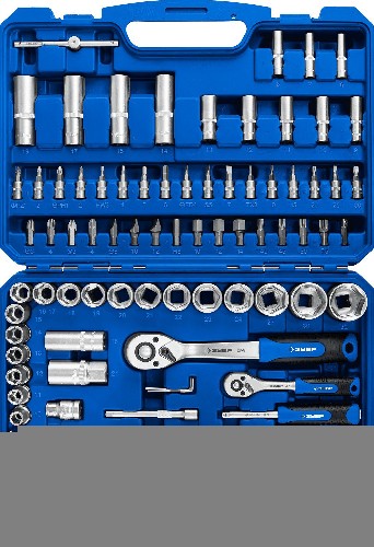 ЗУБР А-94, 94 предм., (1/2" + 1/4"), универсальный набор инструмента, Профессионал (27635-H94)