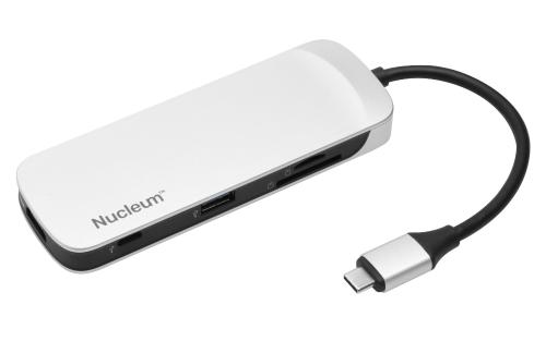 Разветвитель USB 3.0 KINGSTON Nucleum [c-hubc1-sr-en], серебристый