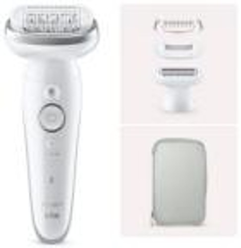 Эпилятор и электробритва для женщин Braun S9 SES 9-041 Silver SmartTouch, тип 5380, с бритвенной насадкой и косметичкой