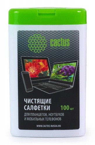 Салфетки Cactus для планшетов и смартфонов малая туба 100шт влажных CS-T1005