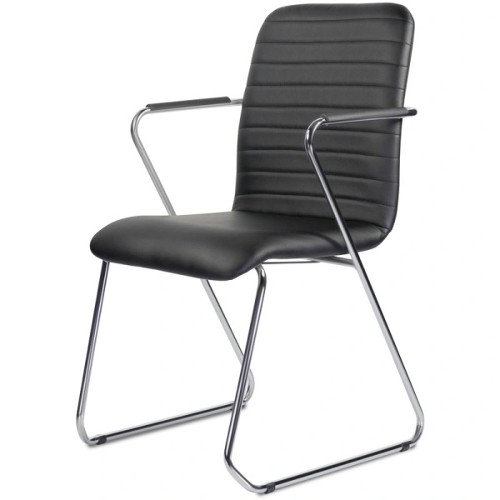 Стул офисный Easy Chair Честер чёрный (кожзаменитель, металл)