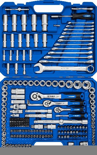 ЗУБР А-216, 216 предм., (1/2"+ 3/8"+ 1/4"), универсальный набор инструмента, Профессионал (27674-H216)