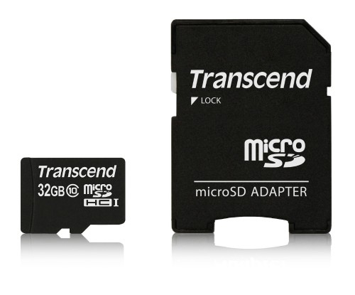 Карта памяти Transcend Premium microSDHC 32Gb UHS-I Cl10 +ад, TS32GUSDHC10