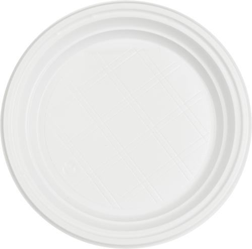 Тарелка одноразовая d=165мм, белая, ПС 2400 шт/кор (1273207)