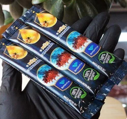 Мёд с трепангом в стик-пакетах