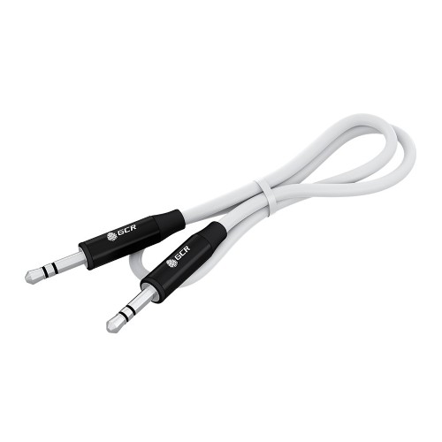 GCR Кабель 2.0m аудио jack 3.5mm/jack 3.5mm белый, AL case черный, M/M, GCR-54751 Greenconnect GCR-54751