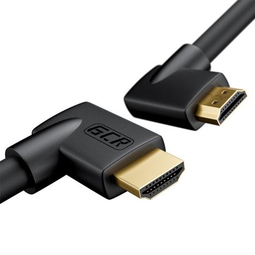 GCR Кабель 2.0m HDMI 2.0, M правый угол /M правый угол, черный, HDR 4:2:2, Ultra HD, 4K 60 fps 60Hz/5K*30Hz, 3D, AUDIO, 18.0 Гбит/с, 28/28 AWG, GCR-52313 Greenconnect HDMI 2.0 - HDMI 2.0 2м  черный