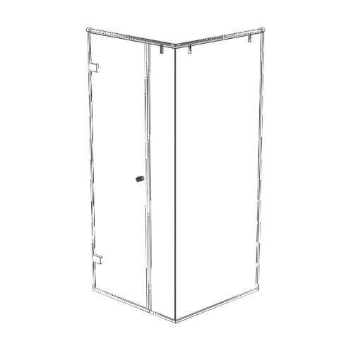Душевая перегородка угловая с распашной дверью PDR2 1200х900