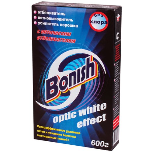 Отбеливатель 600 г, BONISH (Бониш) &quot;Optic white effect&quot;, без хлора