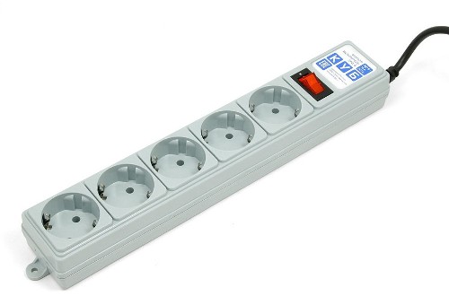 Фильтр-удлинитель Power Cube B 3.0 м 5 розеток (серый) 10А/2,2кВт Power Cube B (3 м, 5 розеток)