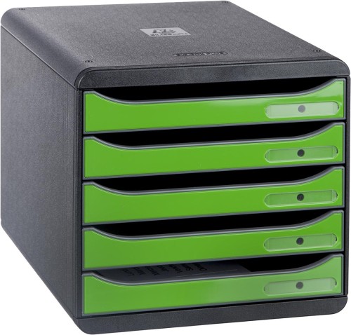 Бокс с выдвижными лотками Exacompta 5лотков Big Box Plus черн/зел  3097295D