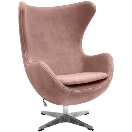 Кресло EGG CHAIR (пыльно-розовый, искусственная замша)