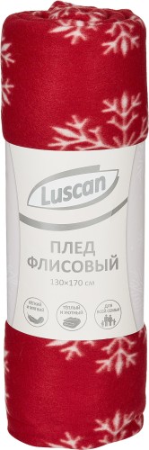 Плед флис Luscan, размер 130x170, 160 гр/м2, метель красный