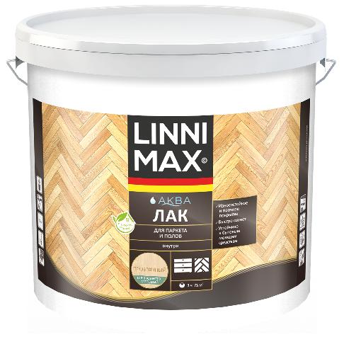 Linnimax Аква лак акриловый для паркета и полов  , бесцветный, шелковисто-матовый, 9 л