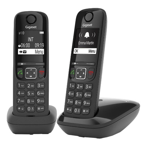 Радиотелефон Dect Gigaset AS690 DUO RUS черный (2 трубки в компл.), АОН