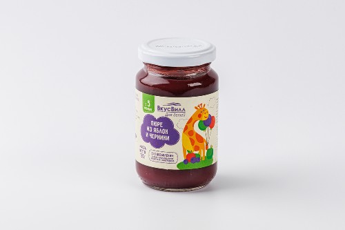 Пюре из яблок и черники 190 г