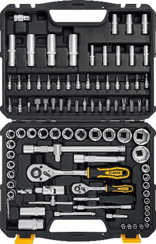 STAYER AUTO 94, 94 предм., (1/2"+1/4"), универсальный набор инструмента, Professional (27760-H94)