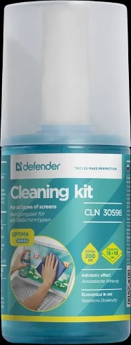 Defender Очищающий комплекс для экранов CLN 30598 Optima 200мл+микрофибра Defender 30598