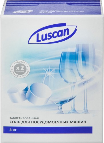 Соль для посудомоечных машин Luscan таблетированная 3кг