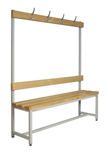 Метал.Мебель К_СК-1В-1500 скамья со спинкой и веш, сосна, 1500х390х1670