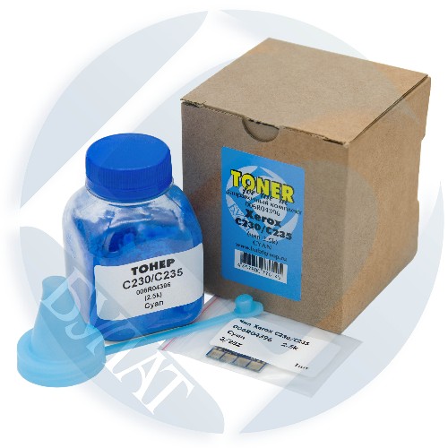 Заправочный комплект БУЛАТ 006R04396 Тонер, чип голубой (2500 стр.) для Xerox C230, C235 Заправочный комплект БУЛАТ 006R04396 Тонер, чип голубой (2500 стр.) для Xerox C230, C235