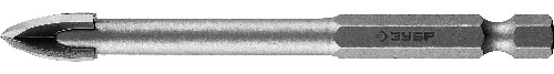 ЗУБР 10 мм, 4х кромка, HEX 1/4, Сверло по стеклу и кафелю, Профессионал (29845-10)