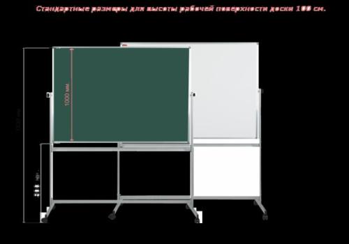 Доска комбинированная магнитная 100x180 см BoardSYS, комбинированная,  двухсторонняя, на колесах, алюминиевый профиль, белая/зеленая