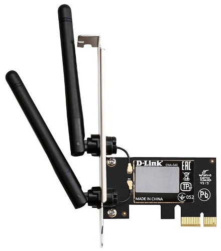 Сетевой адаптер WiFi D-Link DWA-548 N300 PCI Express (ант. внеш. несъем.) 2ант.