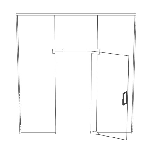 Офисная стеклянная перегородка с дверью T40 NEOPLAZA 10 мм 2500х2500