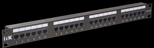 1U патч-панель кат.5Е UTP, 24 порта (IDC Dual) ITK PP24-1UC5EU-D05