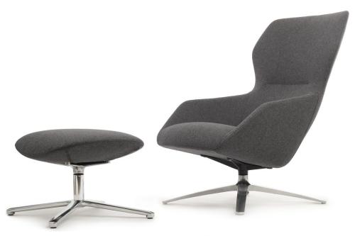 Кресло+оттоманка Riva Design Selin F1705 Тёмно-серый кашемир