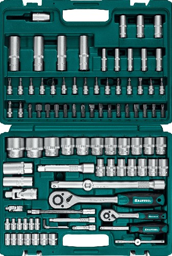 KRAFTOOL X-Drive 94, 94 предм., (1/2"+1/4"), универсальный набор инструмента (27883-H95)