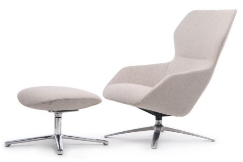 Кресло+оттоманка Riva Design Selin F1705 Светло-серый кашемир (4S HU04)