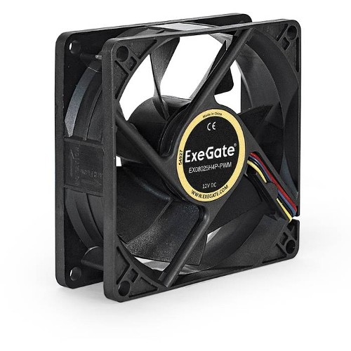 Exegate EX283379RUS Вентилятор ExeGate E08025H4P-PWM, 80x80x25 мм, гидродинамический, 4pin, PWM, 23dBA