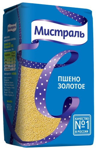 Пшено Крупа МИСТРАЛЬ золотое, 900г