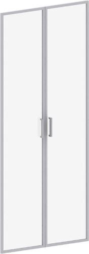Комплект дверей Д_САТУРН-Д высокие стекло/металлическая рама (800, 016)