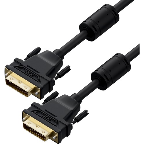 GCR Кабель PROF 7.0m DVI-D, черный, GOLD, ферритовые кольца, OD 8.5mm, 28 AWG, DVI/DVI, 25M/25M, двойной экран, GCR-DM2DMC2-7.0m Greenconnect GCR-DM2DMC2-7.0m, 7 м