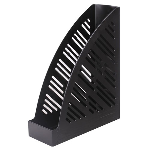 Лоток для бумаг вертикальный BRAUBERG &quot;Standard+&quot;, 250х90х300 мм, черный