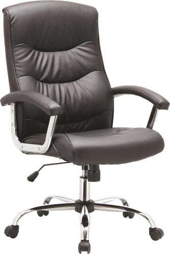 Кресло BN_Dt_EChair-550 TR рец.кожа черная, хром
