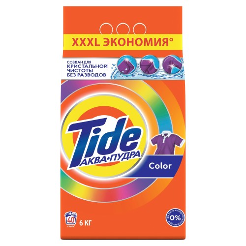 Порошок стиральный Tide Аква Пудра Color автомат 6кг д/цветного белья