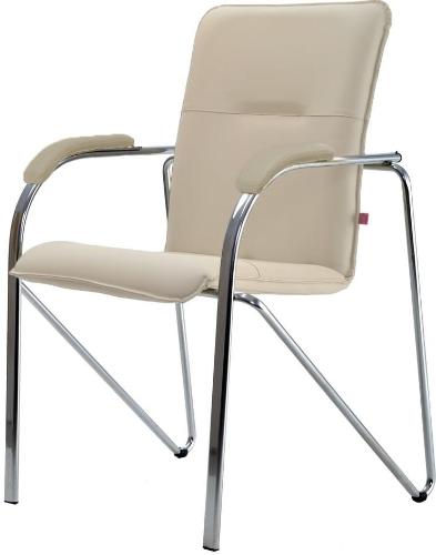 Конференц-кресло FA_SAMBA Chrome к/з светло-бежевый DO122/к/з