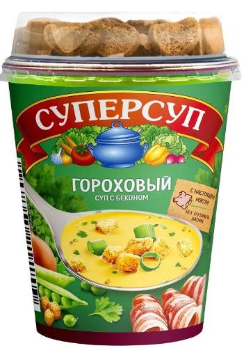 Суп ерсуп Гороховый с беконом+гренки 45г 12шт/уп