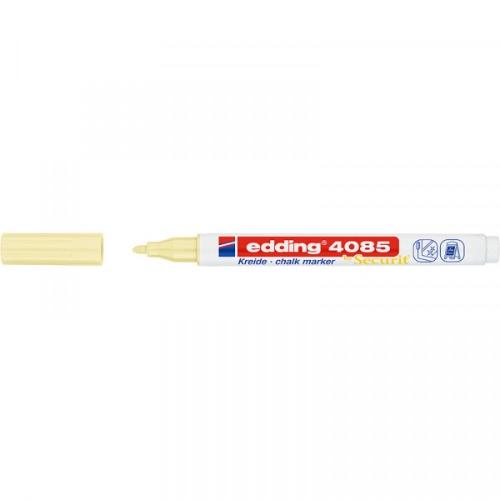 Меловой маркер Edding 4085, круглый наконечник, 1-2 мм Пастельно-желтый