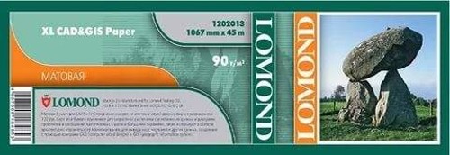 Бумага LOMOND для САПР и ГИС, матовая  1067мм х 45м  90 г/м2  втулка 2"/50,8мм
