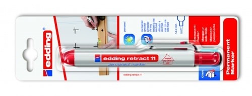 Перманентный маркер Edding RETRACT E-11/1-B/2, красный, с кнопочным механизмом, (толщина линии 1,5-3 мм), блистер Перманентный маркер Edding RETRACT E-11/1-B/2, красный, с кнопочным механизмом, (толщина линии 1,5-3 мм), блистер