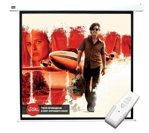 Экран для проектора SOK Cinema 300x300см Motoscreen 1:1 настенно-потолочный рулонный 167' SCPSM-300X300FG