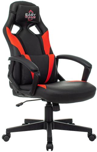 Кресло VB_Echair Easy Game-906 TPU кожзам черный/красный пластик